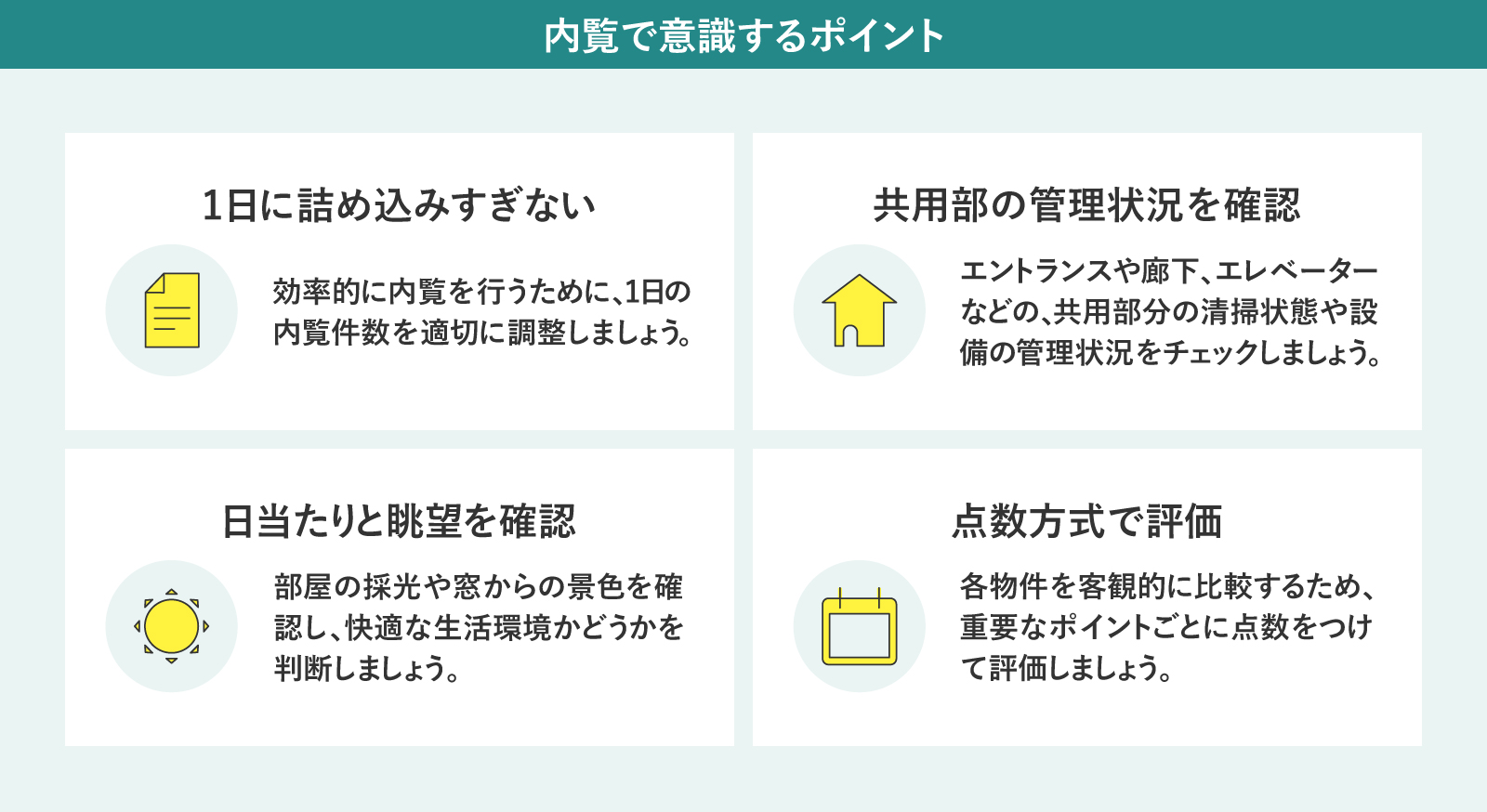 内覧で意識するポイント